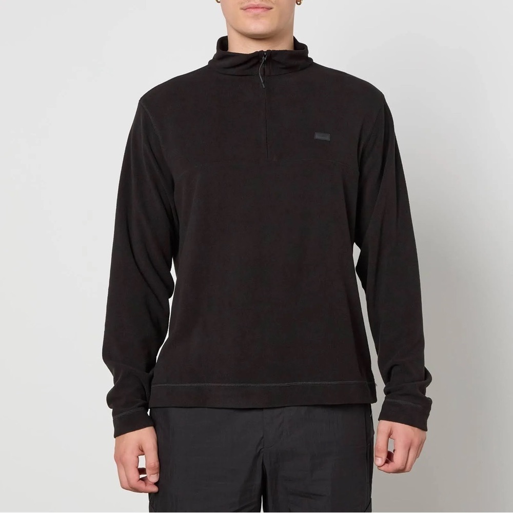 NWT RAINS Black Addis Fleece 1/2 Zip Pullover Small